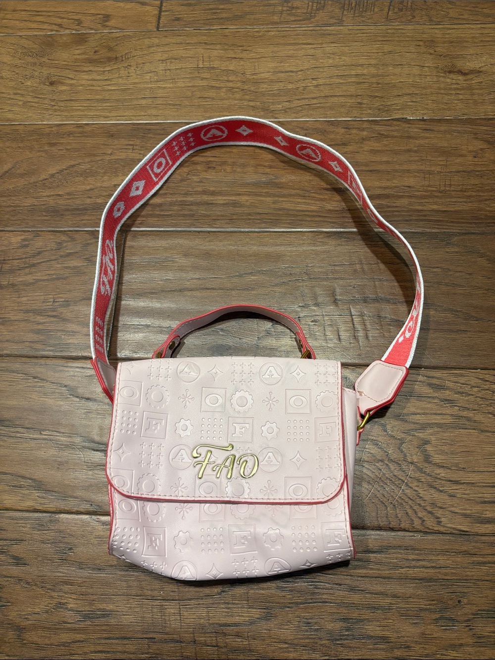 FAO Schwarz Pink Crossbody with Red Accent Strap